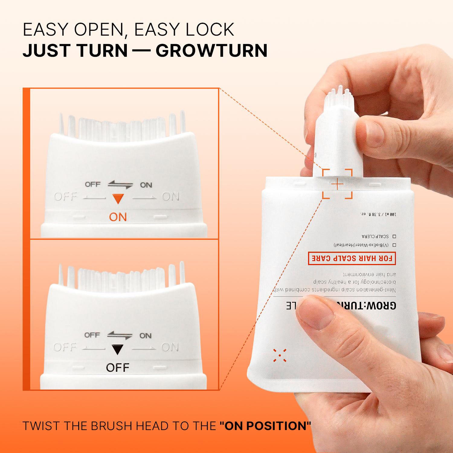 Growturn Hair Growth Serum with Built in Brush for Hair Growth & Thickening Thicker Stronger Hair Strengthening Hair