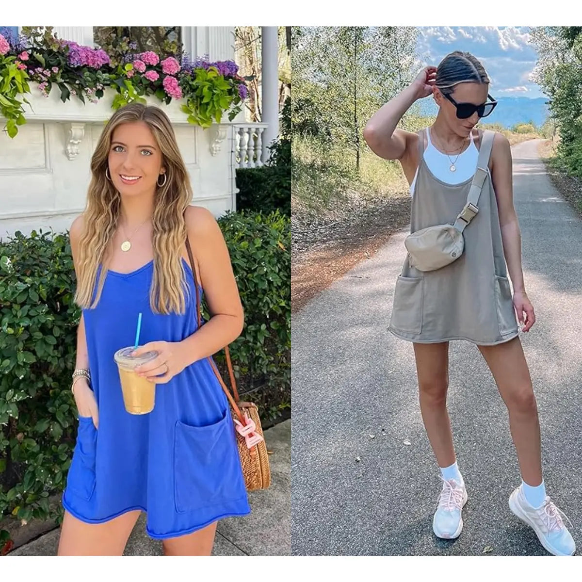 Women's Summer Sleeveless Mini Dress with Shorts