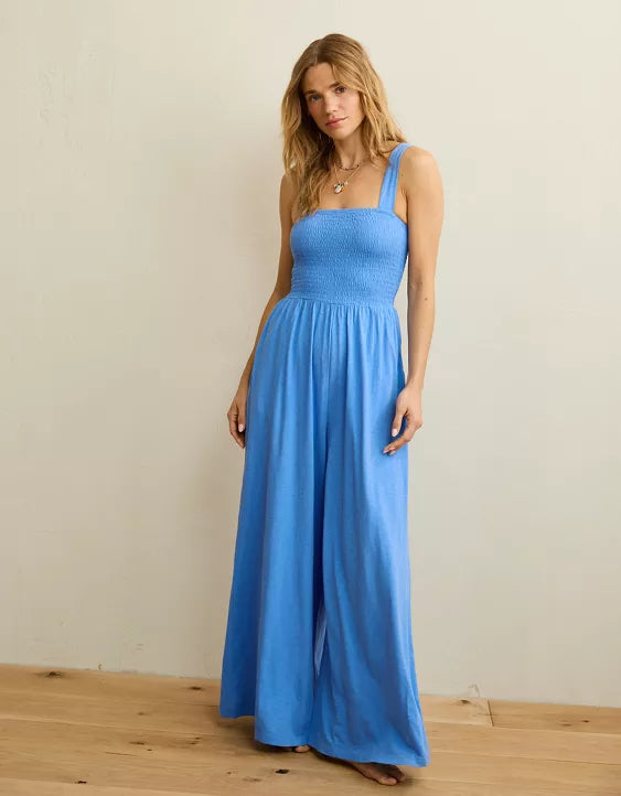 AE Sunchaser Knit Smocked Jumpsuit