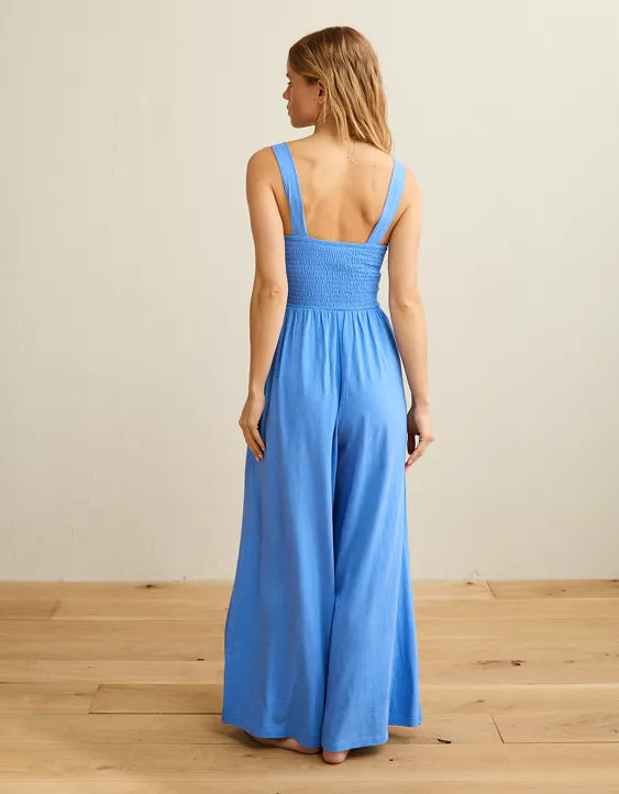 AE Sunchaser Knit Smocked Jumpsuit