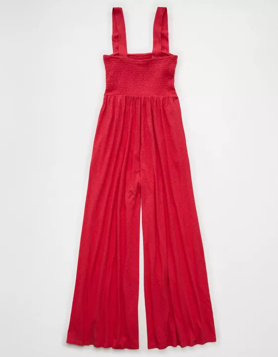AE Sunchaser Knit Smocked Jumpsuit