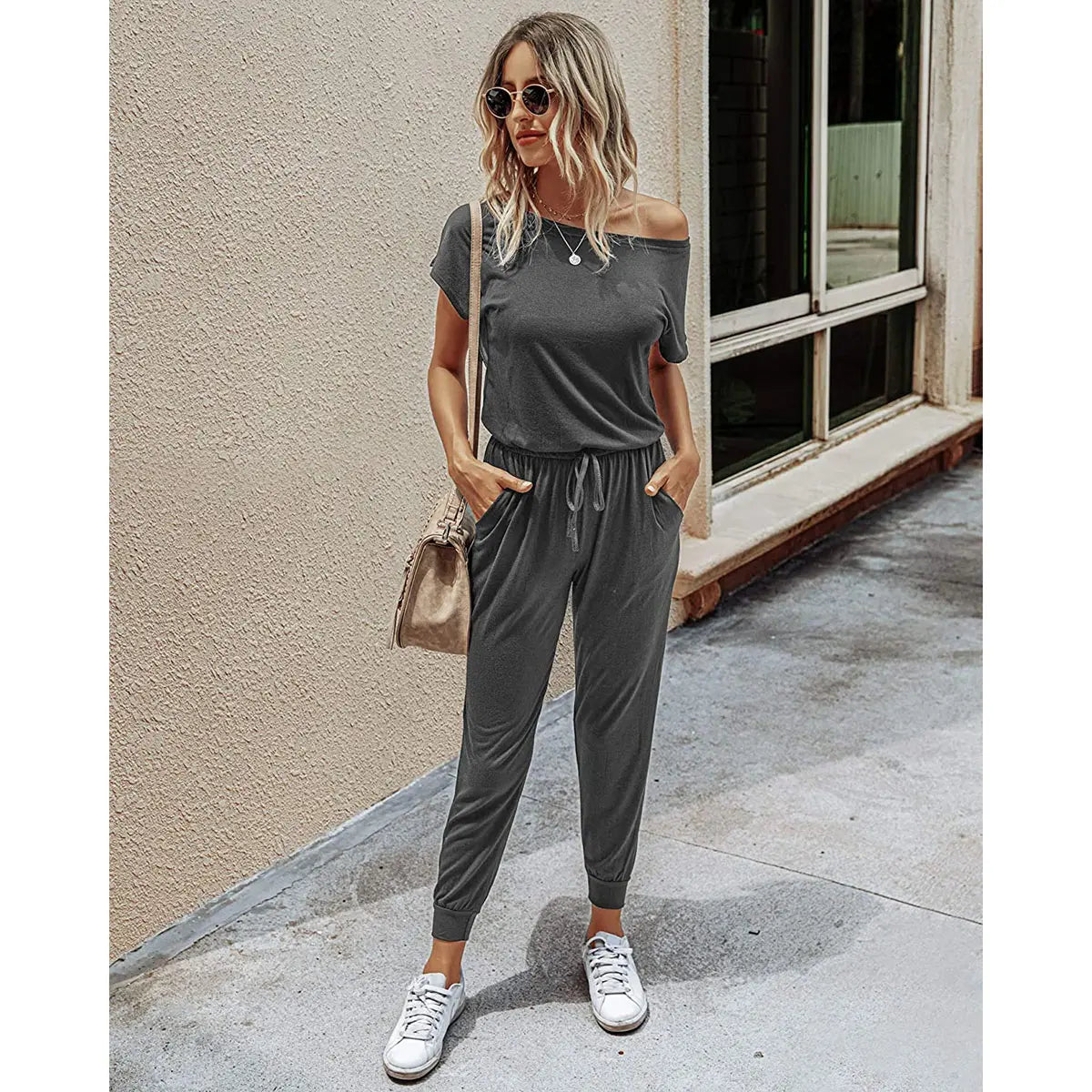 Women's Plus Size Off-Shoulder Jumpsuit