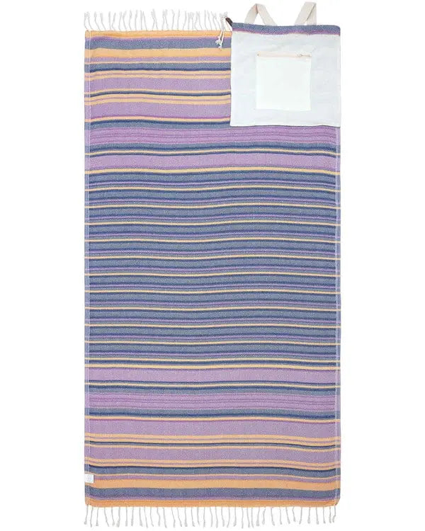 🏖️ 2-in-1 Turkish Cotton Towel Bag with Inner Zip Pocket & Sand-Repelling Fabric