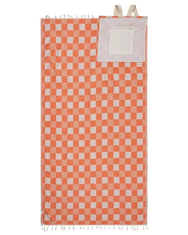 🏖️ 2-in-1 Turkish Cotton Towel Bag with Inner Zip Pocket & Sand-Repelling Fabric