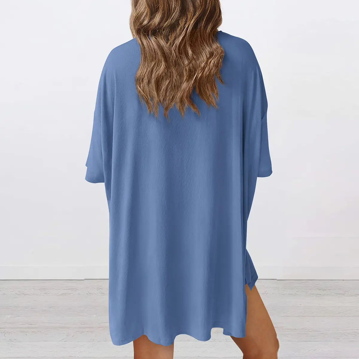 Women's Summer Two-Piece Set - Oversized Crewneck & Biker Shorts