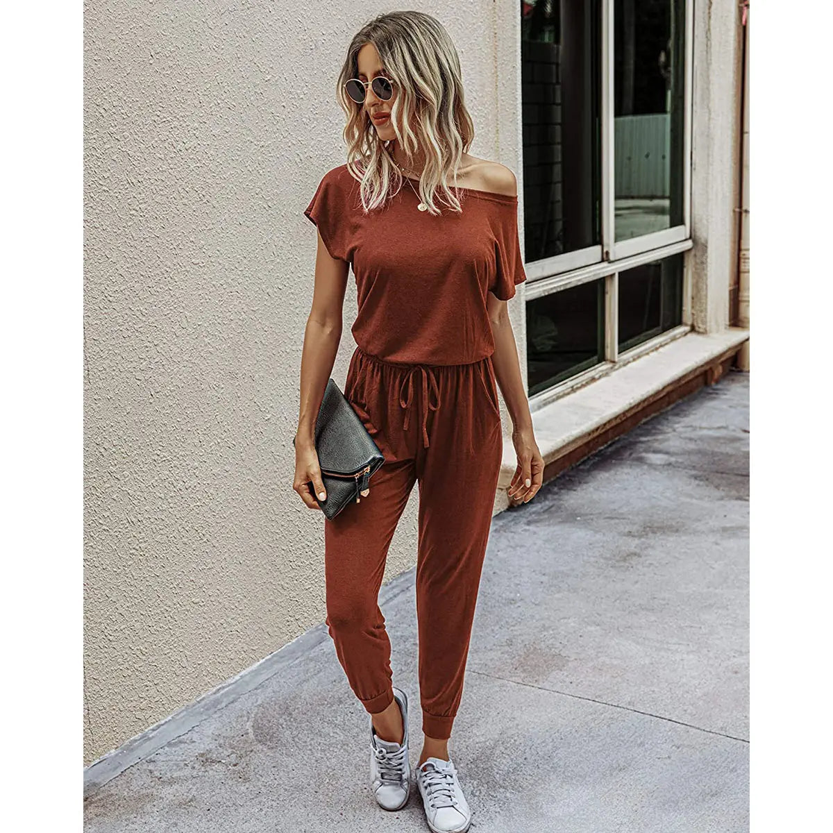 Women's Plus Size Off-Shoulder Jumpsuit