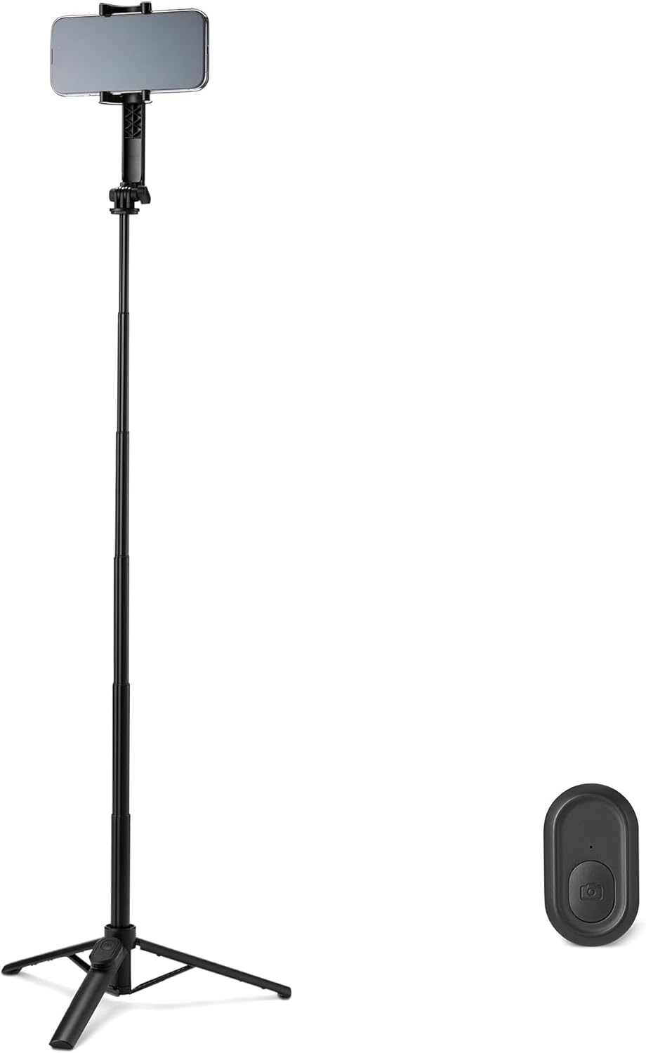 HDRGK Portable and Flexible Tripod with Wireless Remote and Smartphone Clamp, 10-inch, Black