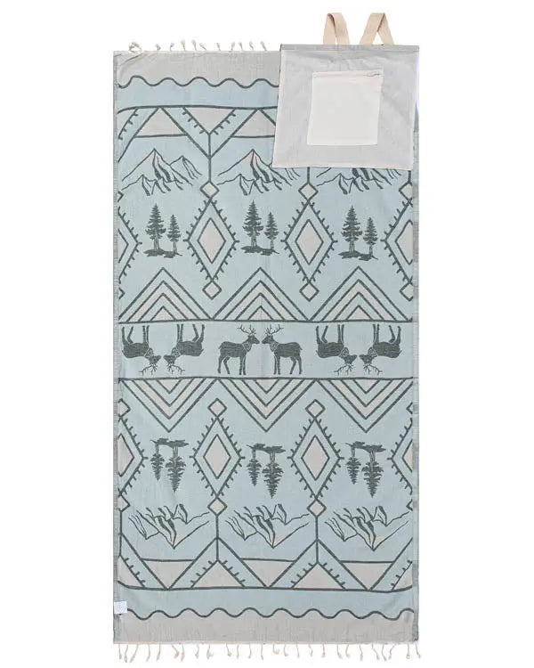 🏖️ 2-in-1 Turkish Cotton Towel Bag with Inner Zip Pocket & Sand-Repelling Fabric