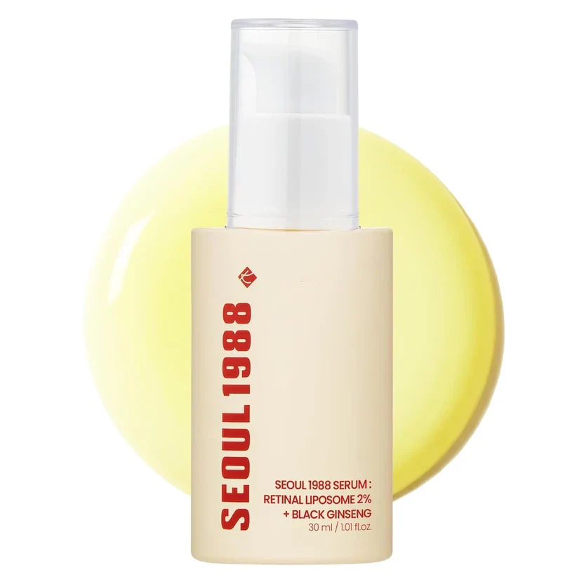 SEOUL 1988 Retinal Serum – Formulated with Advanced Retinal Liposome 2% and 58% Black Ginseng Extract | Fine Lines and Skin Texture Care Serum | Korean Skincare, 30ml / 1.01 fl oz