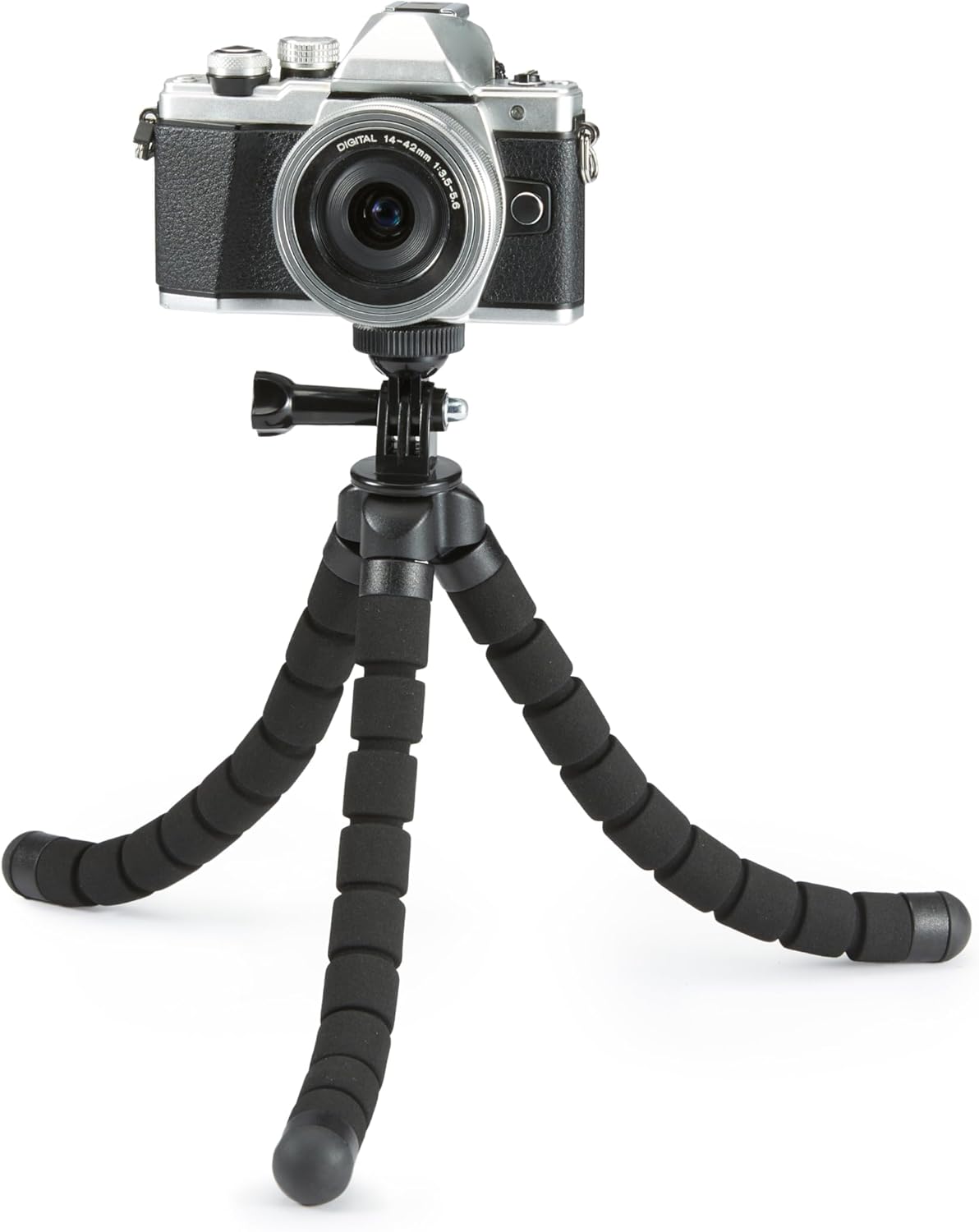 HDRGK Portable and Flexible Tripod with Wireless Remote and Smartphone Clamp, 10-inch, Black