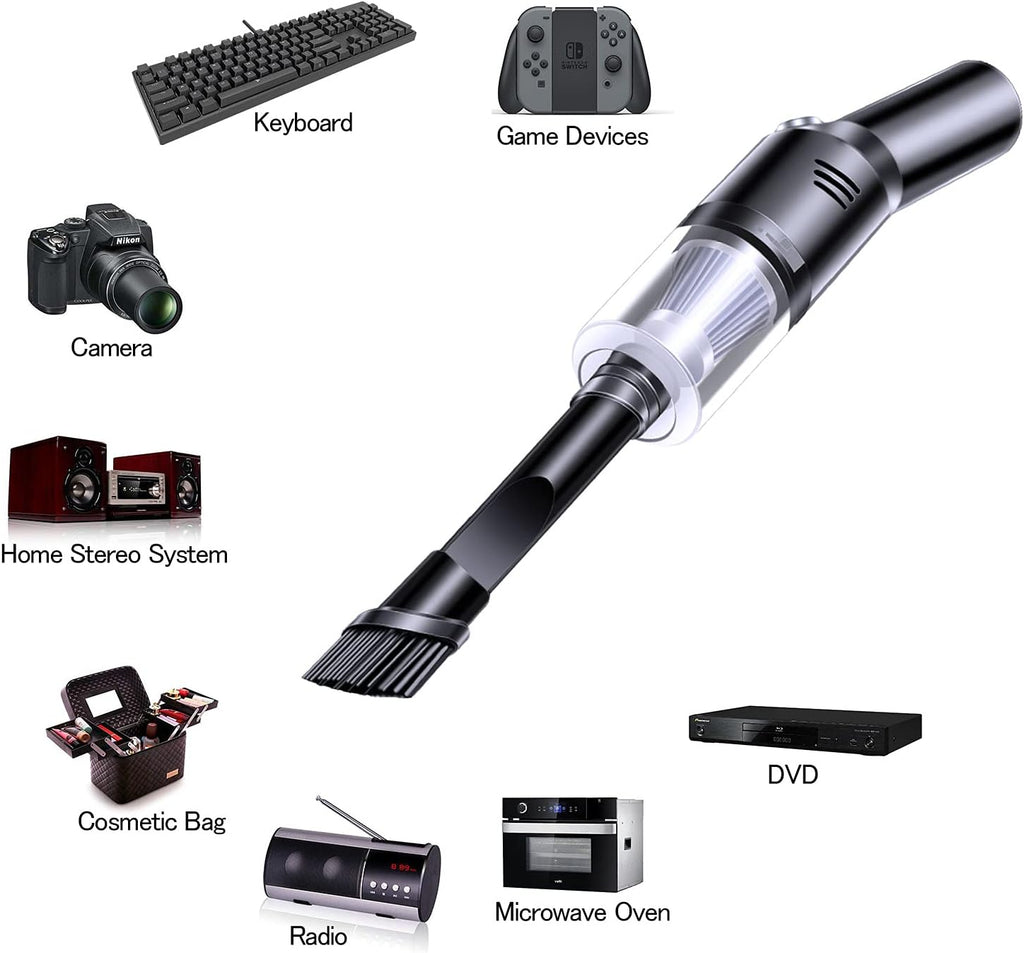 HDRGK Portable Mini Car Vacuum Cleaner, High Power Cordless(400g) Handheld Rechargeable Vacuum Cleaner for Desk V06