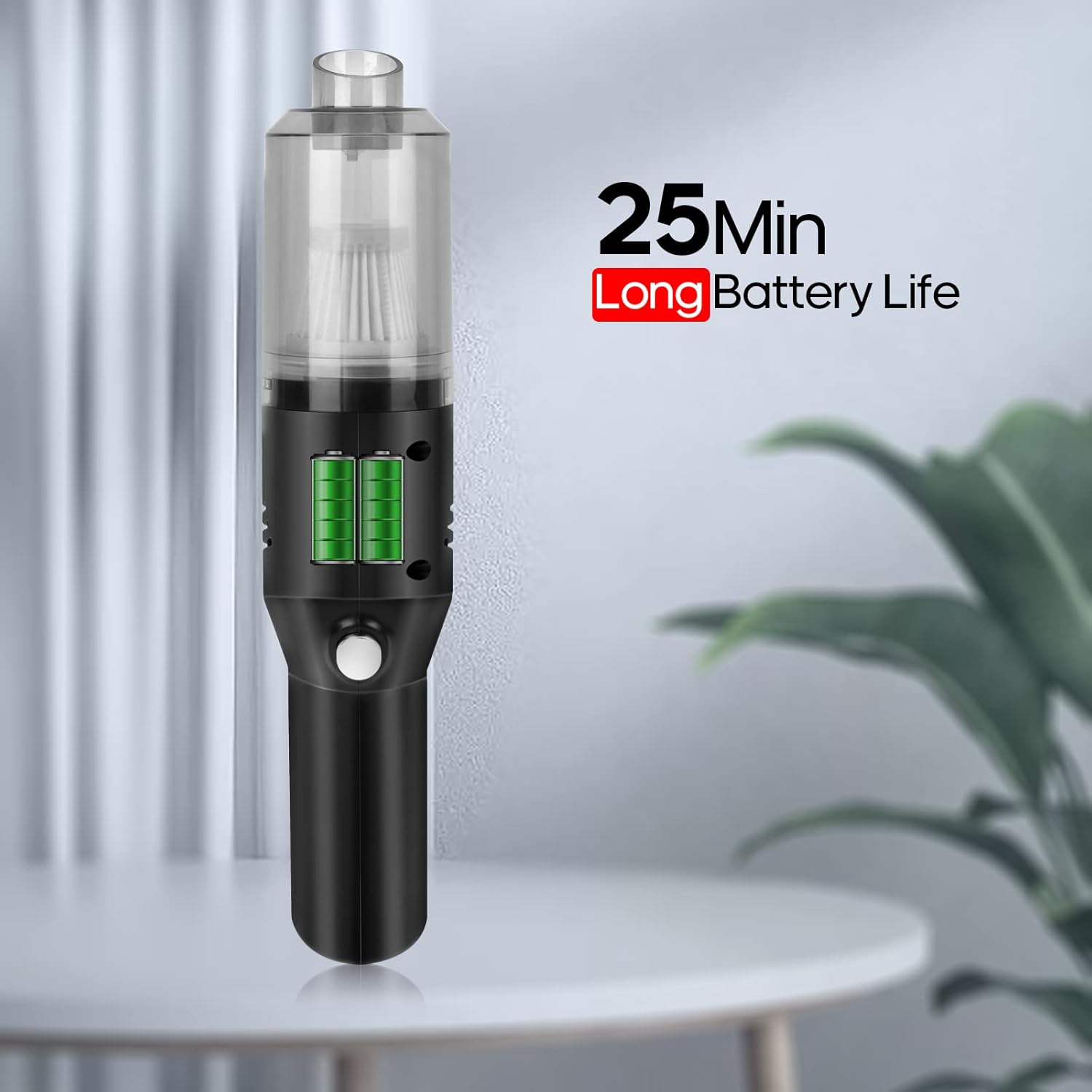 HDRGK Portable Mini Car Vacuum Cleaner, High Power Cordless(400g) Handheld Rechargeable Vacuum Cleaner for Desk V06