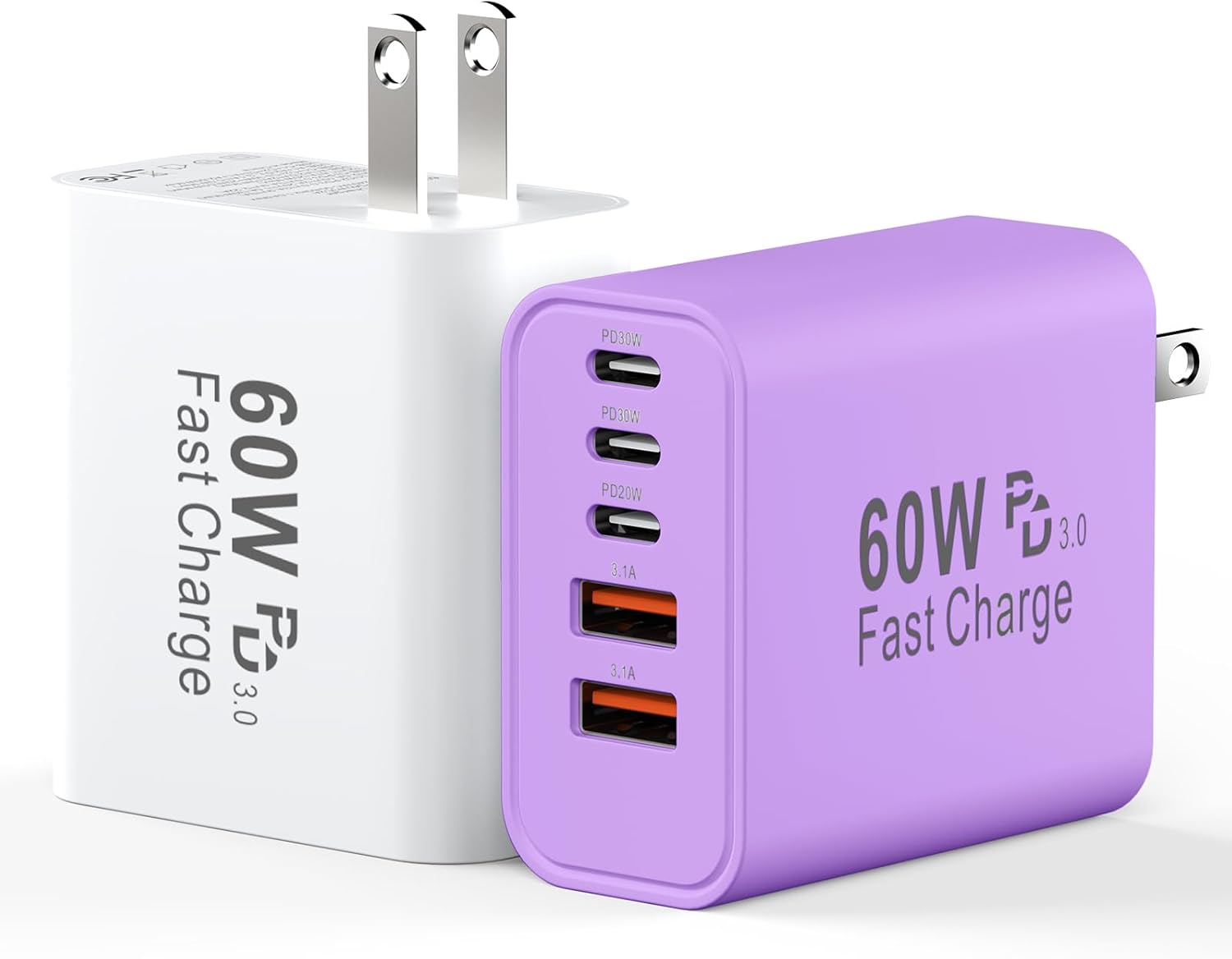 USB C Charging Blocks, 60W USBC Wall Fast Charger Block, Type C iPhone USB C Charger Fast Charging Brick, 5-Port Multiport Charger Plug Power Adapter for iPhone 17/16/15/14/13 Pro Max, iPad, GalaxyS25