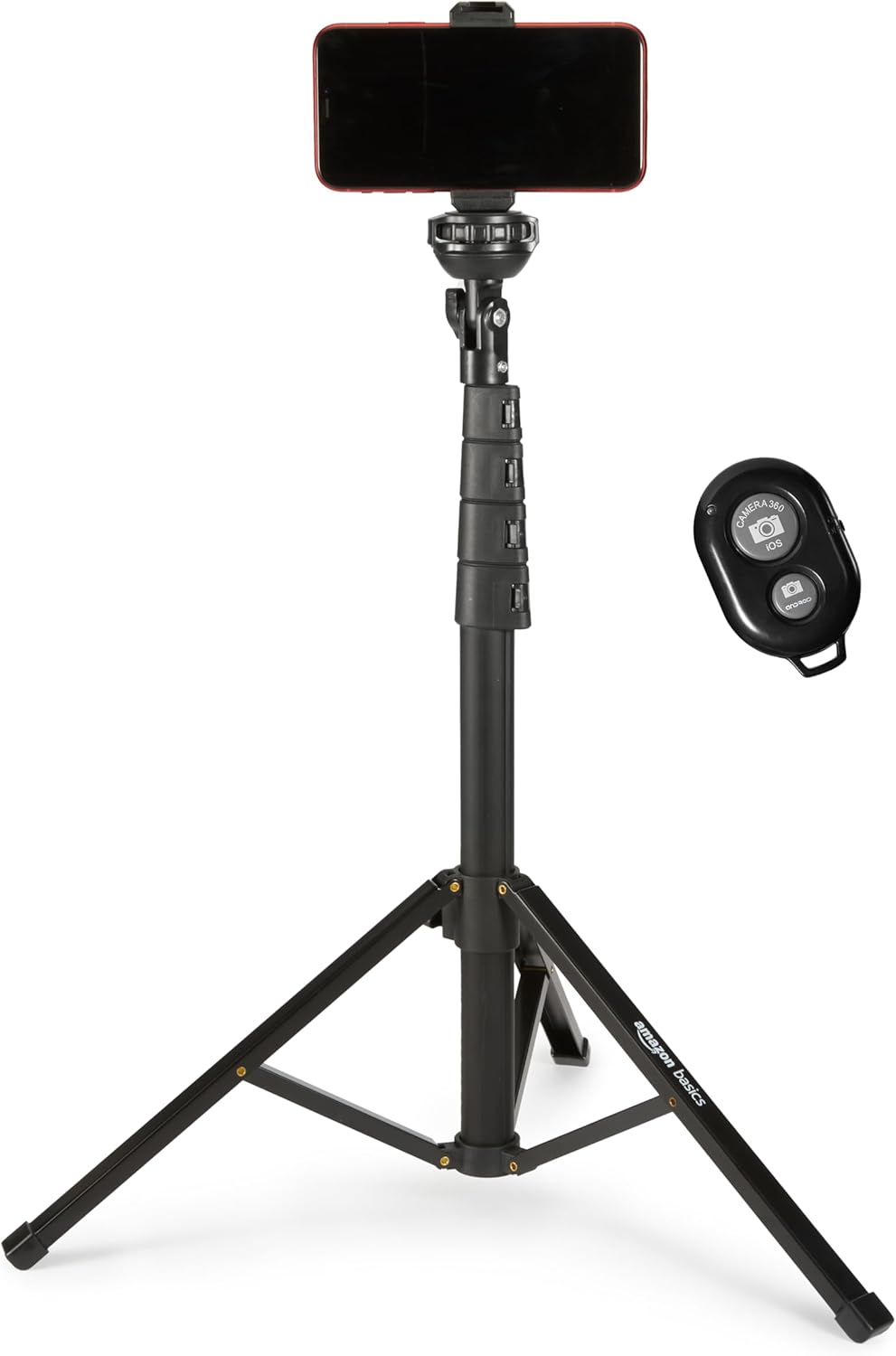 HDRGK Portable and Flexible Tripod with Wireless Remote and Smartphone Clamp, 10-inch, Black