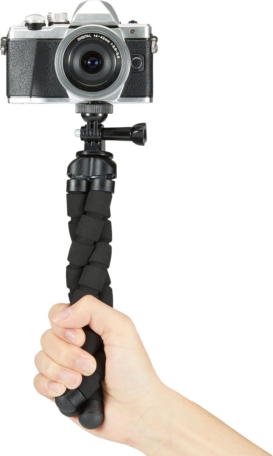 HDRGK Portable and Flexible Tripod with Wireless Remote and Smartphone Clamp, 10-inch, Black