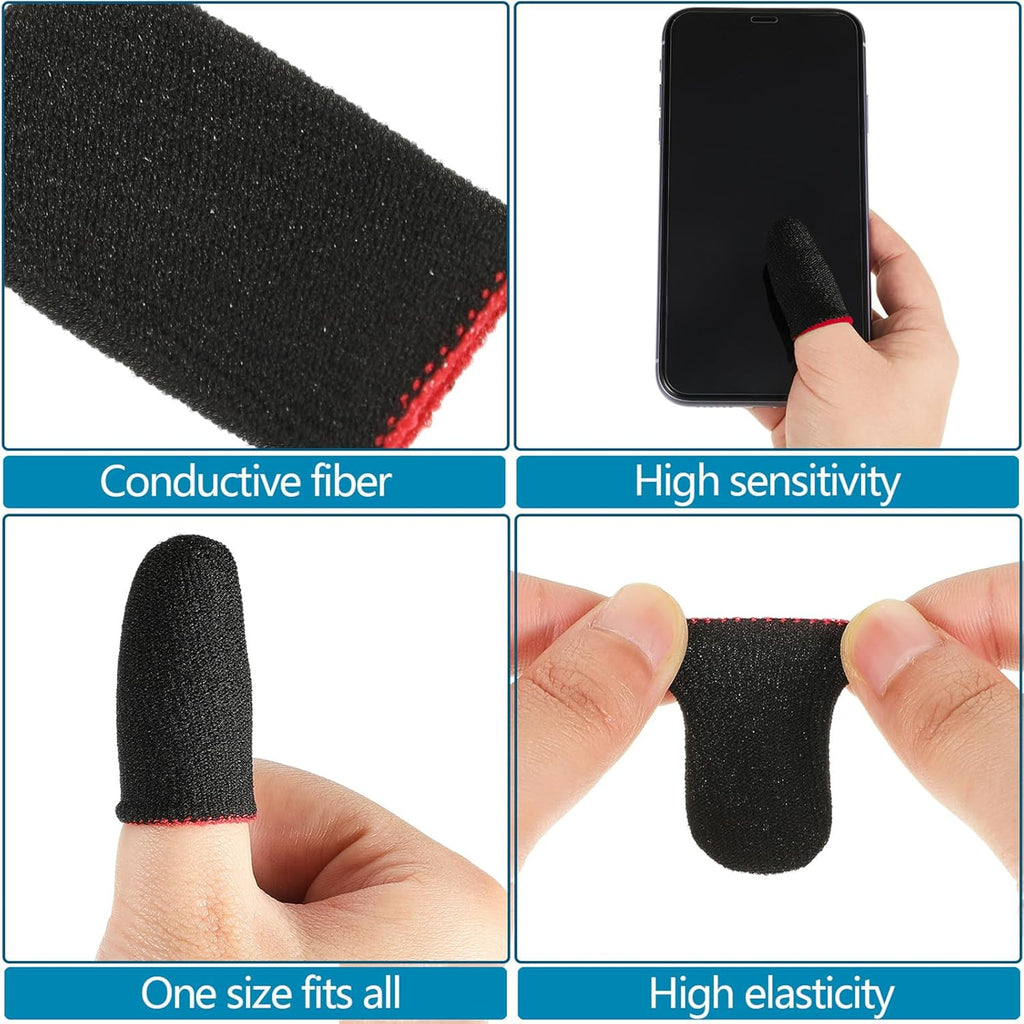 HDRGK 120 Pcs Finger Sleeve for Gaming Anti Sweat Game Controller Thumb Sleeve Breathable Finger Covers Touchscreen Gaming Gloves for Mobile Phone Game, 4 Designs(Colorful)