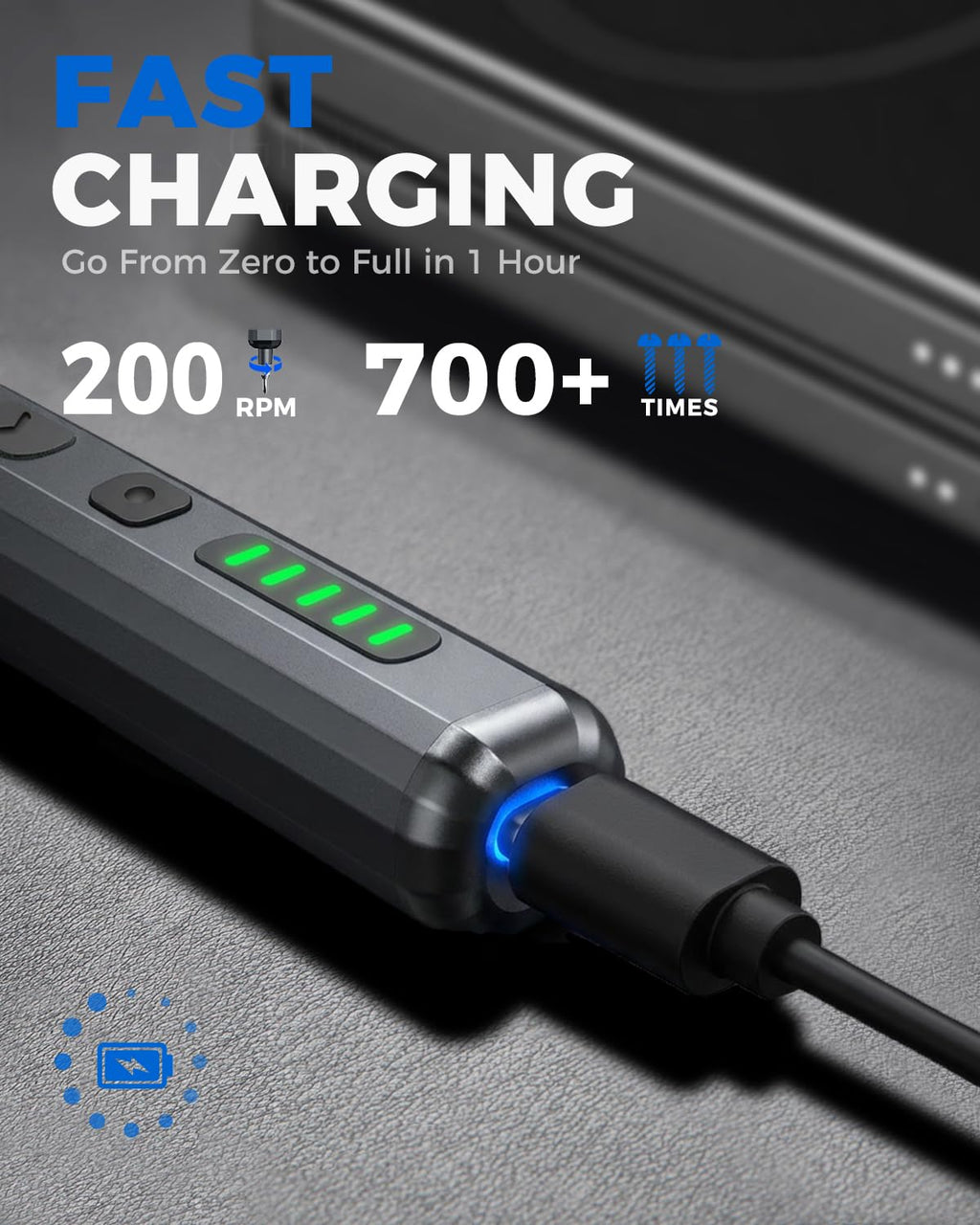 HDRGK Mini Electric Screwdriver Set 140-IN-1: Small Electric Screwdriver Cordless - 120 Precision Bits, 5 Torque Settings, LED Light, Magnetic Power Screwdriver Repair Tool Kit for PC RC Electronics