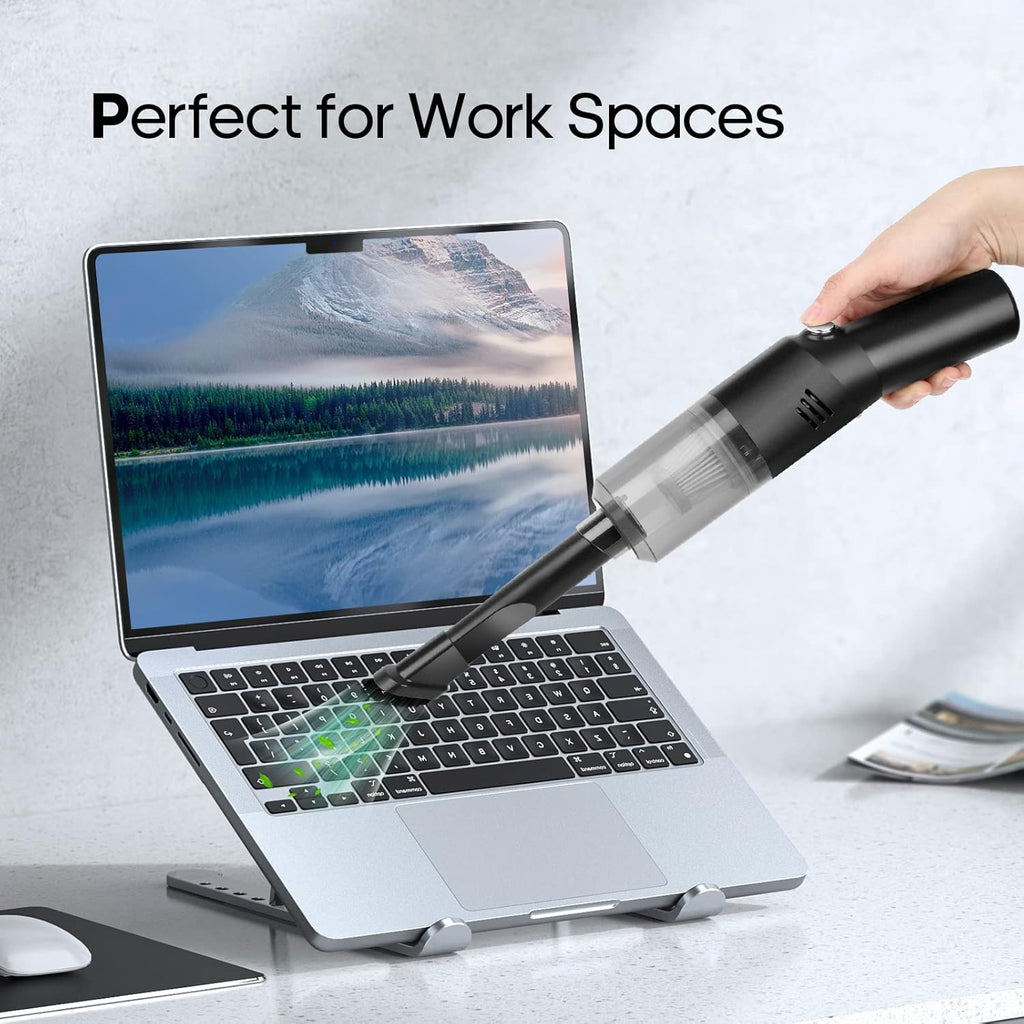 HDRGK Portable Mini Car Vacuum Cleaner, High Power Cordless(400g) Handheld Rechargeable Vacuum Cleaner for Desk V06