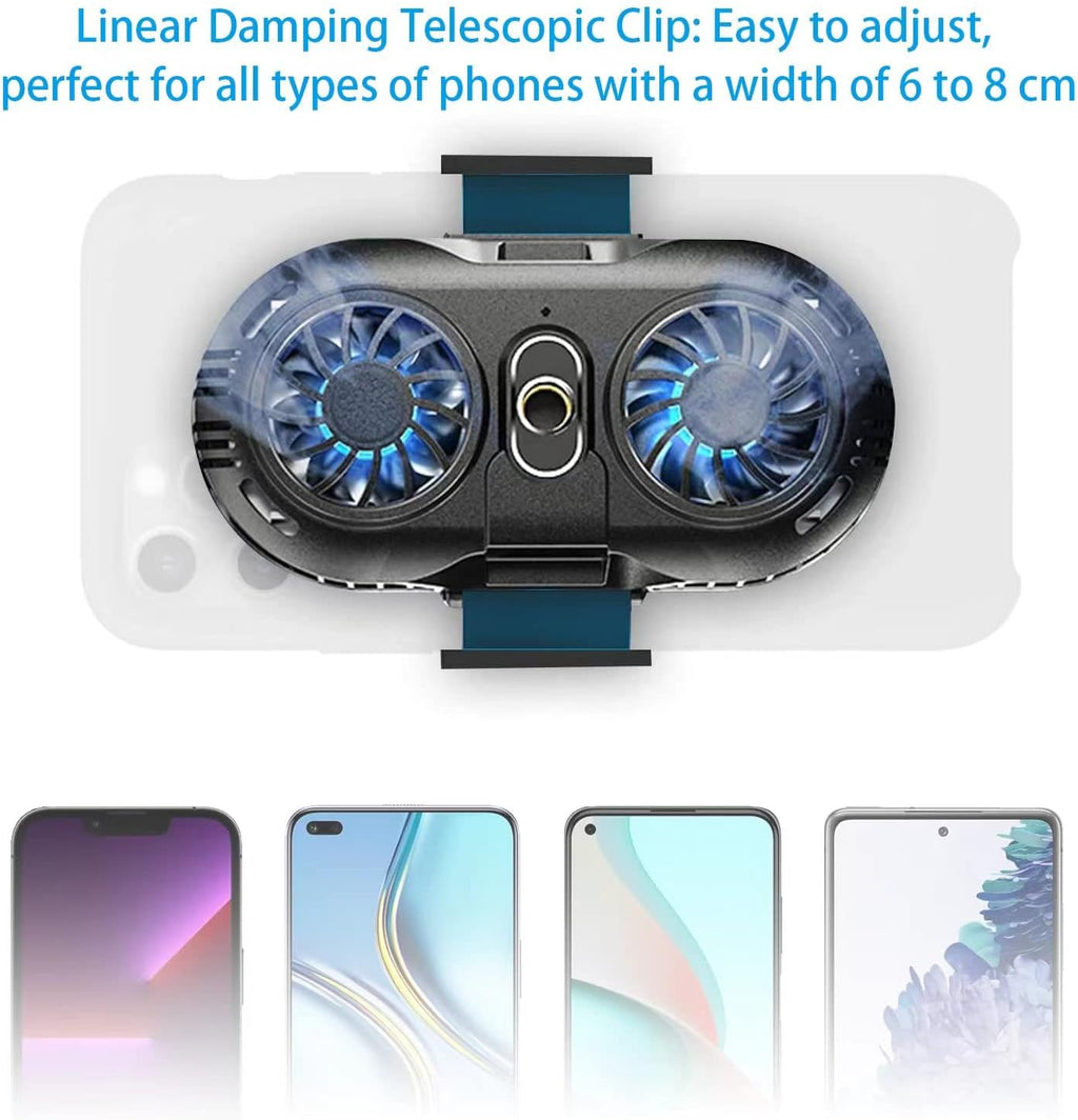 HDRGK Phone Cooler, Cellphone Radiator with Dual Semi-Conductor Cooling Chip, Mobile Phones with a Width of 6 to 8 cm for Tiktok Live Streaming, Outdoor Vlog, Mobile Gaming.