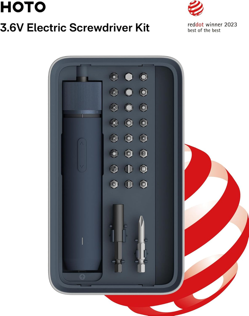 HDRGK 25-Piece Upgraded Electric Screwdriver Kit, 1/4'' Hex, Magnetic Lid, 1500mAh Rechargeable Cordless Screwdriver, LED Light, Ideal for Furniture Assembly, Home Repair & Garage Projects