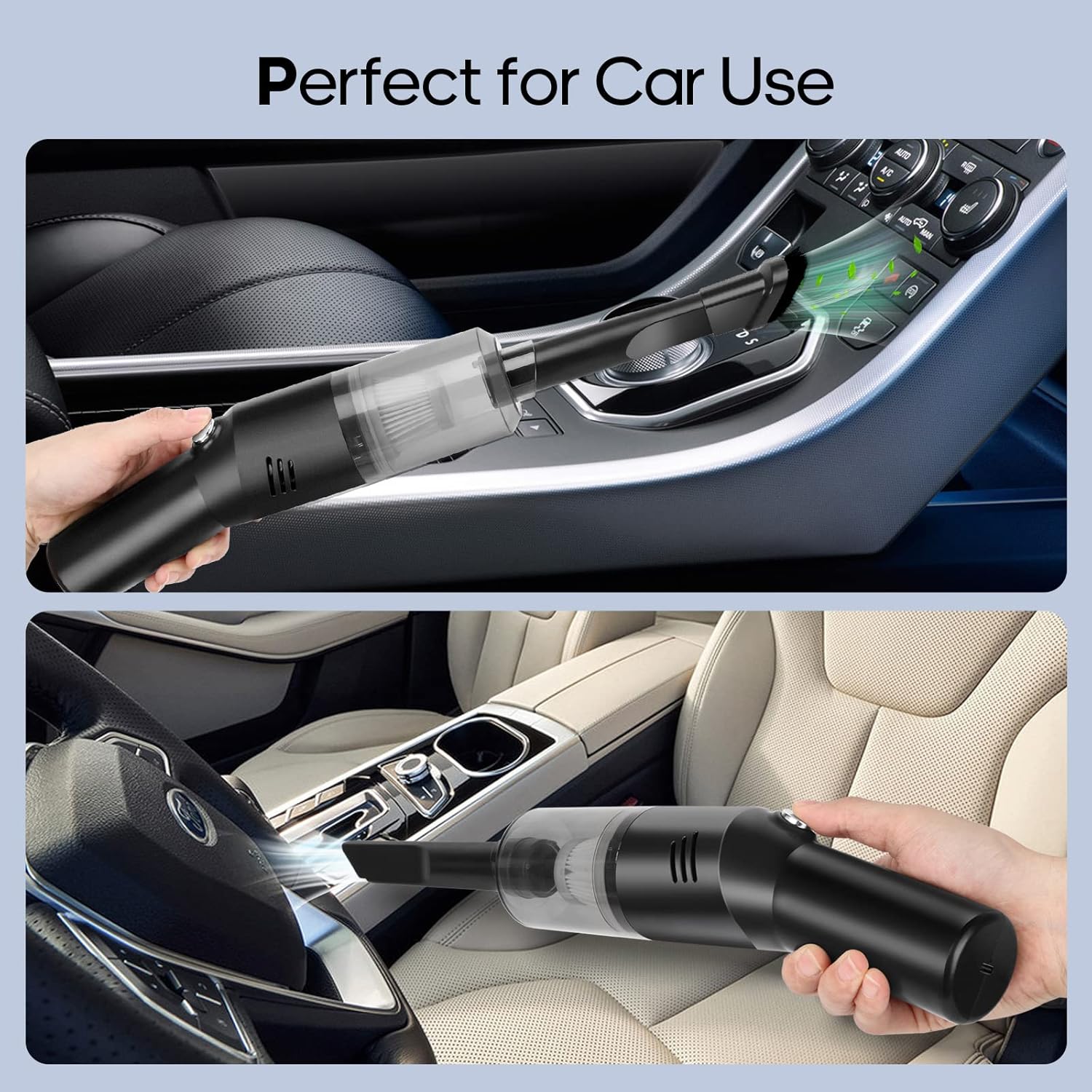 HDRGK Portable Mini Car Vacuum Cleaner, High Power Cordless(400g) Handheld Rechargeable Vacuum Cleaner for Desk V06