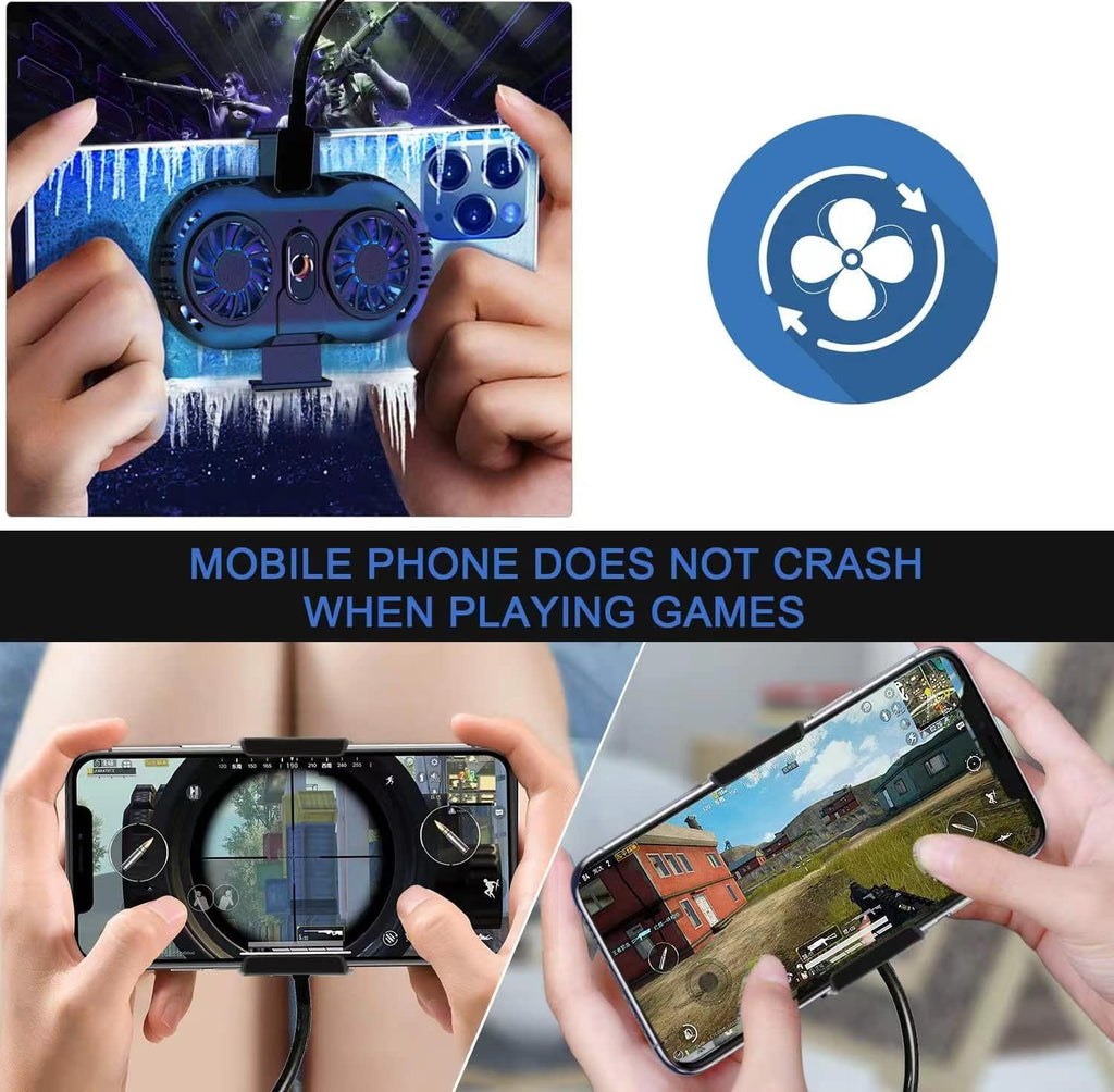 HDRGK Phone Cooler, Cellphone Radiator with Dual Semi-Conductor Cooling Chip, Mobile Phones with a Width of 6 to 8 cm for Tiktok Live Streaming, Outdoor Vlog, Mobile Gaming.