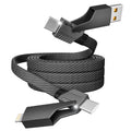 Multi Charging Cable,(2Pack 4FT) 3 in 1 Charging Cable for Multiple Devices, Nylon Braided Universal Charger Phone Charger Cord with Type-C,Micro USB,IP Port for iPhone16/15 Series/Phone&Pad