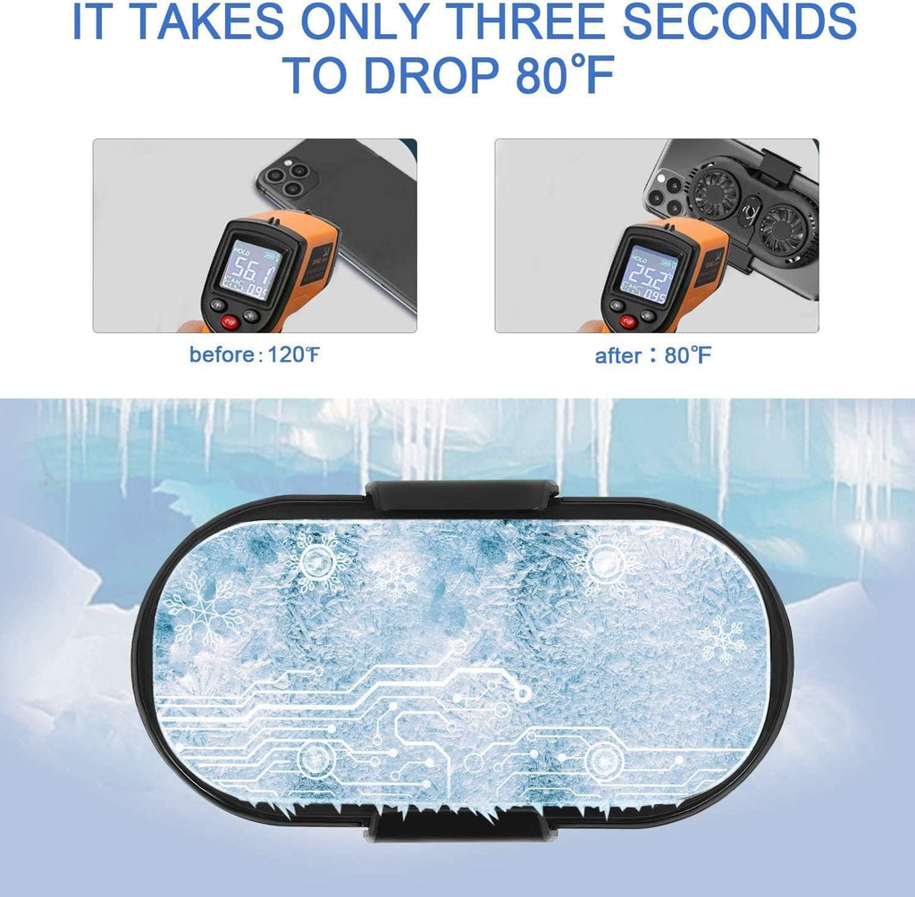 HDRGK Phone Cooler, Cellphone Radiator with Dual Semi-Conductor Cooling Chip, Mobile Phones with a Width of 6 to 8 cm for Tiktok Live Streaming, Outdoor Vlog, Mobile Gaming.