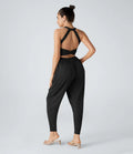 U Neck Harem Casual Jumpsuit with Pockets-Easy Peezy Edition DD-F Cups