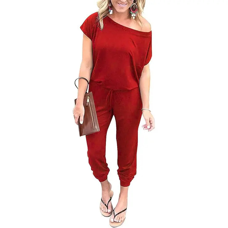 Women's Plus Size Off-Shoulder Jumpsuit