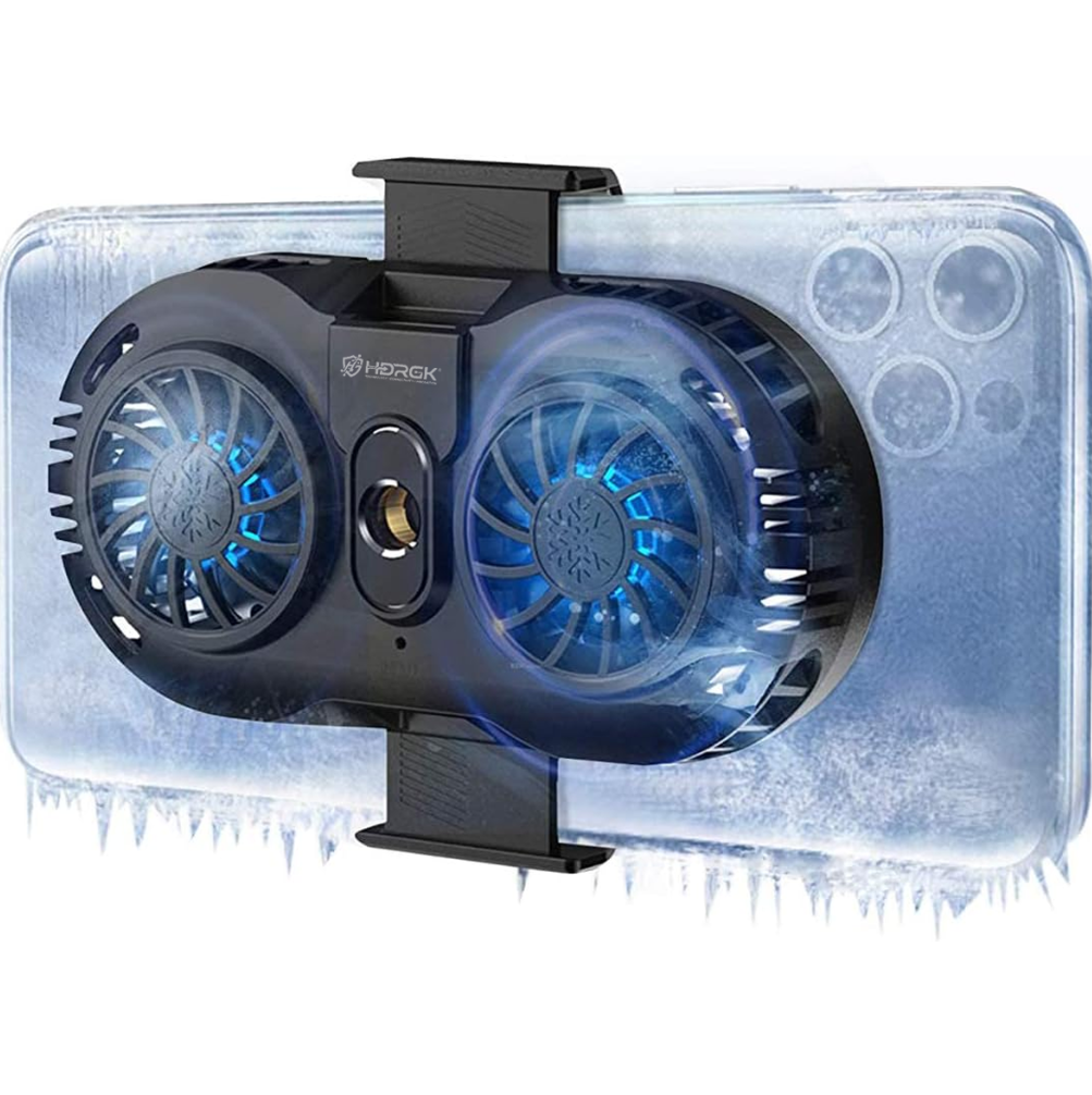 HDRGK Phone Cooler, Cellphone Radiator with Dual Semi-Conductor Cooling Chip, Mobile Phones with a Width of 6 to 8 cm for Tiktok Live Streaming, Outdoor Vlog, Mobile Gaming.