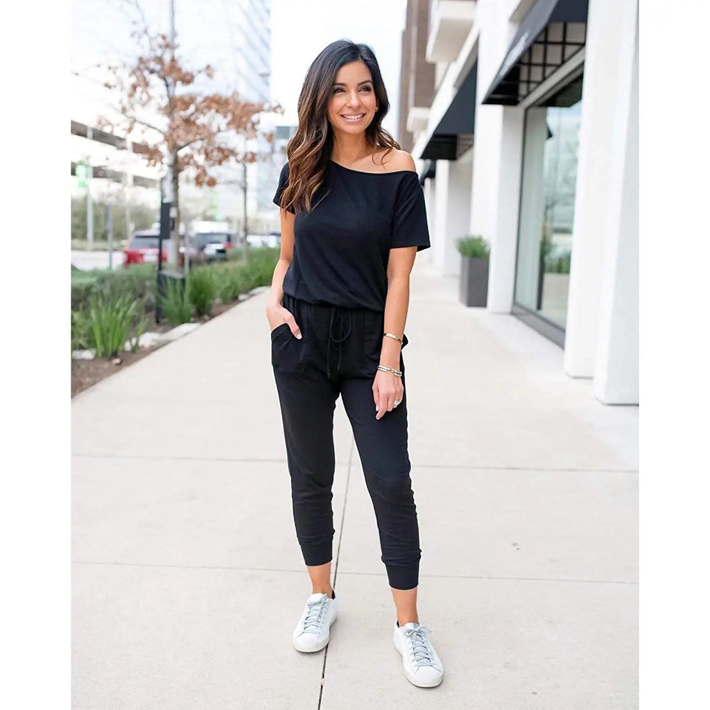Women's Plus Size Off-Shoulder Jumpsuit